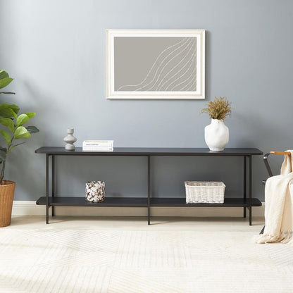 Manhattan Comfort - Celine Side Table / Console with 2 Fixed Shelves Shelves in Black - 255551 veiw 9