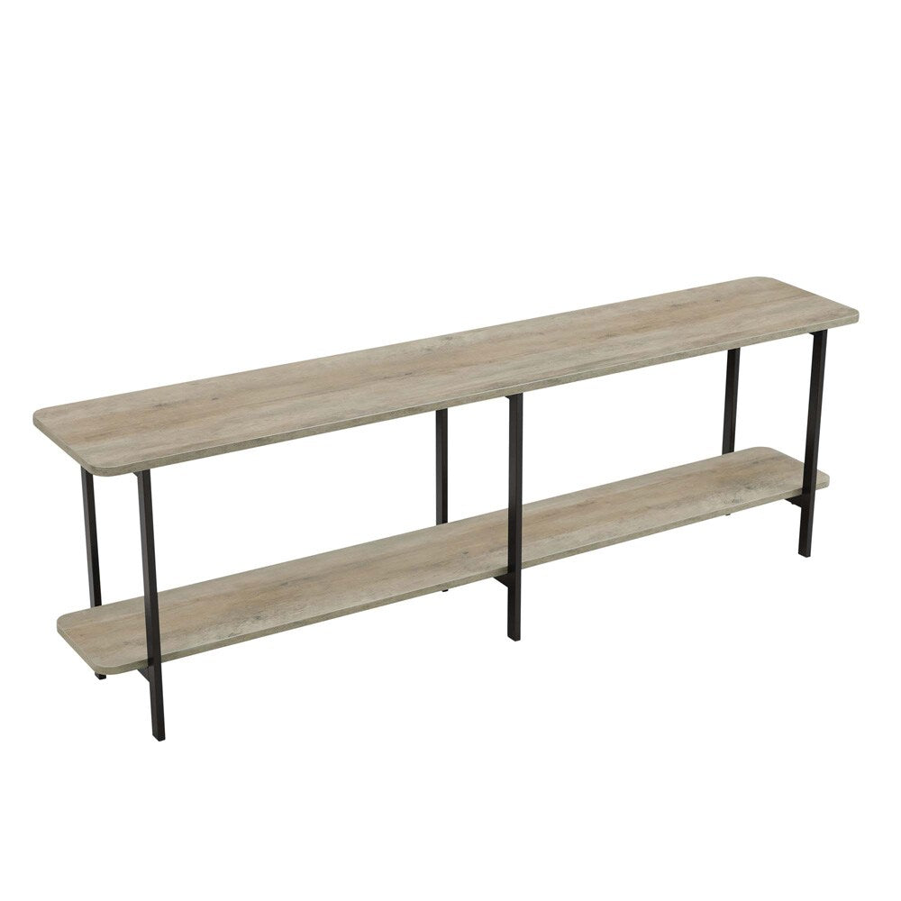Manhattan Comfort - Celine Side Table / Console with 2 Fixed Shelves Shelves in Grey - 25555-GY veiw 3