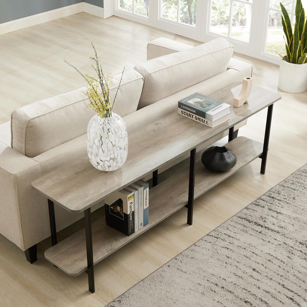 Manhattan Comfort - Celine Side Table / Console with 2 Fixed Shelves Shelves in Grey - 25555-GY veiw 8
