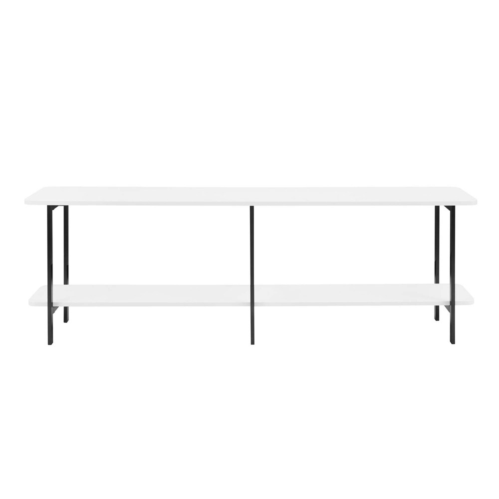Manhattan Comfort - Celine Side Table / Console with 2 Fixed Shelves Shelves in White - 25555-WH veiw 1