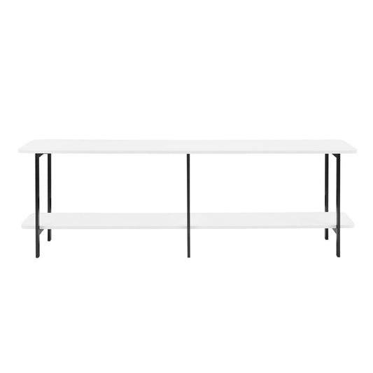 Manhattan Comfort - Celine Side Table / Console with 2 Fixed Shelves Shelves in White - 25555-WH veiw 1