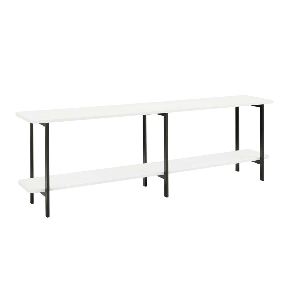 Manhattan Comfort - Celine Side Table / Console with 2 Fixed Shelves Shelves in White - 25555-WH veiw 2