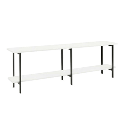 Manhattan Comfort - Celine Side Table / Console with 2 Fixed Shelves Shelves in White - 25555-WH veiw 2