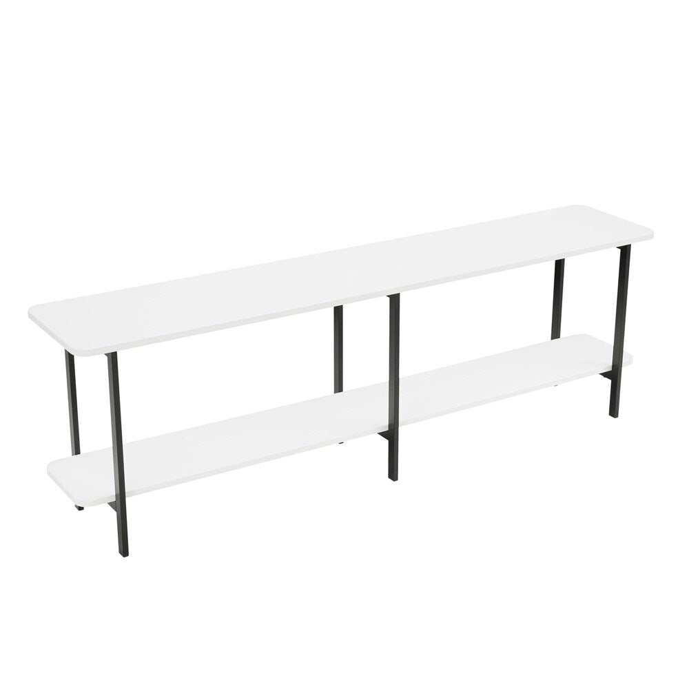 Manhattan Comfort - Celine Side Table / Console with 2 Fixed Shelves Shelves in White - 25555-WH veiw 3