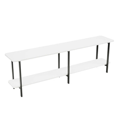 Manhattan Comfort - Celine Side Table / Console with 2 Fixed Shelves Shelves in White - 25555-WH veiw 3
