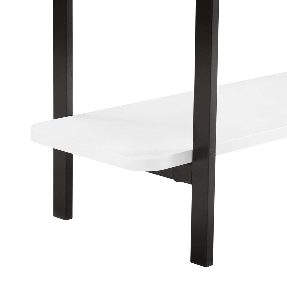 Manhattan Comfort - Celine Side Table / Console with 2 Fixed Shelves Shelves in White - 25555-WH veiw 4