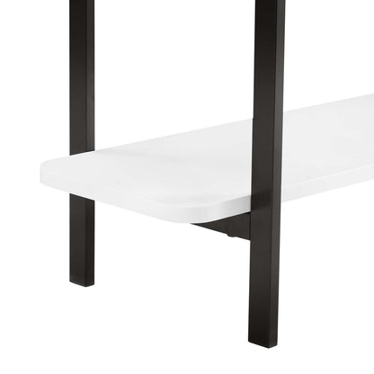 Manhattan Comfort - Celine Side Table / Console with 2 Fixed Shelves Shelves in White - 25555-WH veiw 4