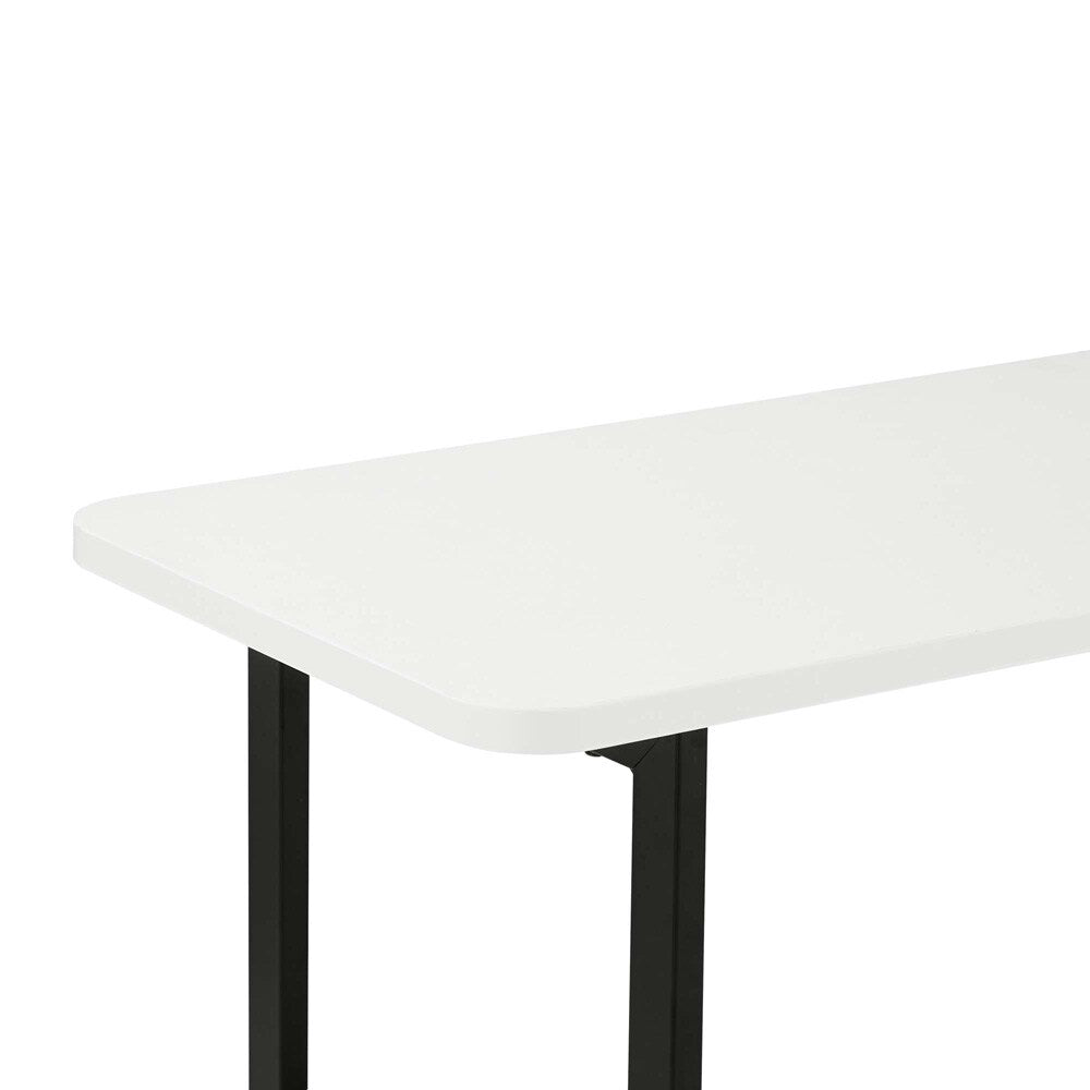 Manhattan Comfort - Celine Side Table / Console with 2 Fixed Shelves Shelves in White - 25555-WH veiw 5