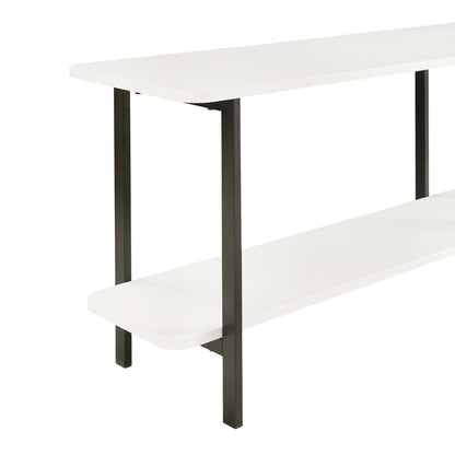 Manhattan Comfort - Celine Side Table / Console with 2 Fixed Shelves Shelves in White - 25555-WH veiw 6