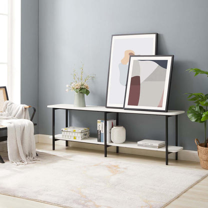 Manhattan Comfort - Celine Side Table / Console with 2 Fixed Shelves Shelves in White - 25555-WH veiw 10
