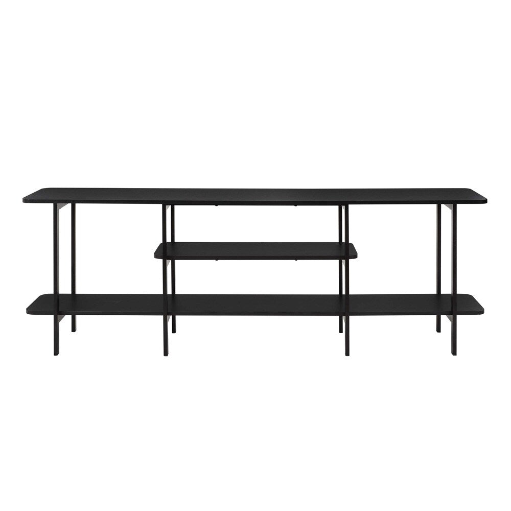 Manhattan Comfort - Celine Side Table / Console with 3 Fixed Shelves in Black - 25570-BK veiw 1