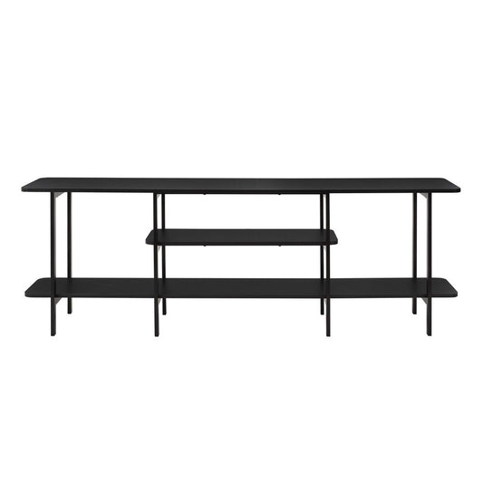 Manhattan Comfort - Celine Side Table / Console with 3 Fixed Shelves in Black - 25570-BK veiw 1