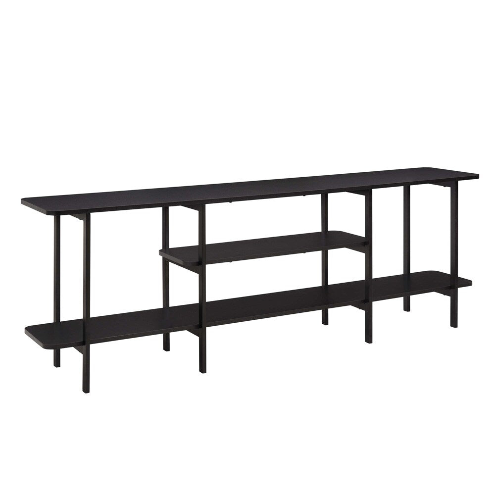 Manhattan Comfort - Celine Side Table / Console with 3 Fixed Shelves in Black - 25570-BK veiw 2