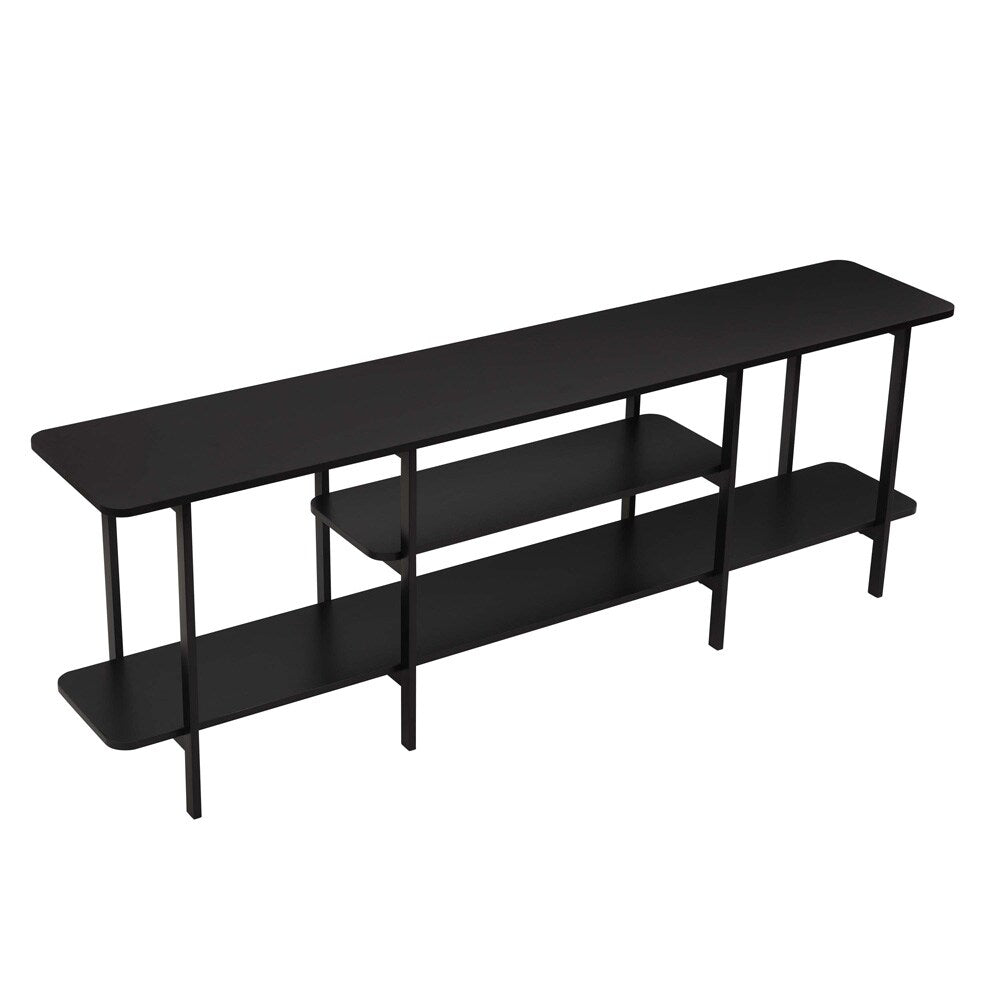 Manhattan Comfort - Celine Side Table / Console with 3 Fixed Shelves in Black - 25570-BK veiw 3