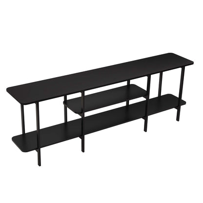 Manhattan Comfort - Celine Side Table / Console with 3 Fixed Shelves in Black - 25570-BK veiw 3