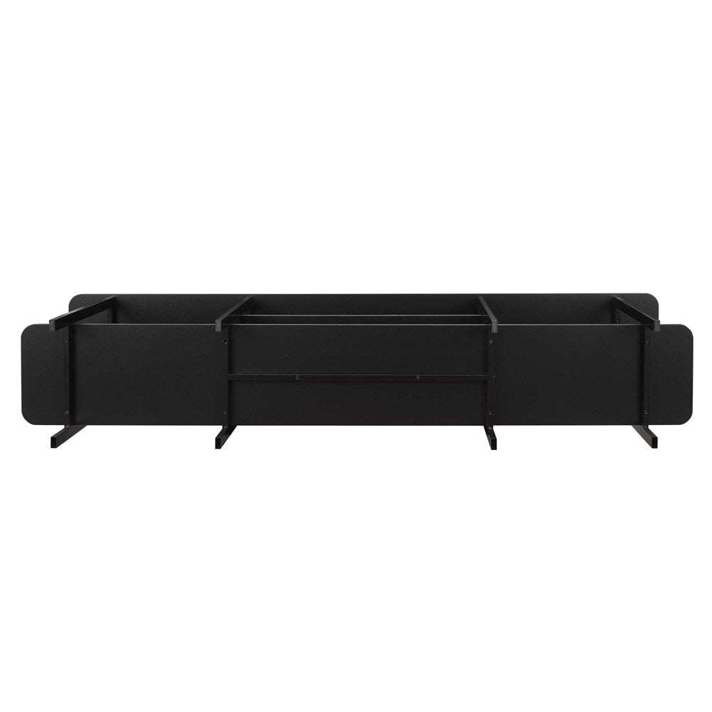Manhattan Comfort - Celine Side Table / Console with 3 Fixed Shelves in Black - 25570-BK veiw 4