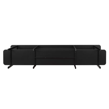 Manhattan Comfort - Celine Side Table / Console with 3 Fixed Shelves in Black - 25570-BK veiw 4