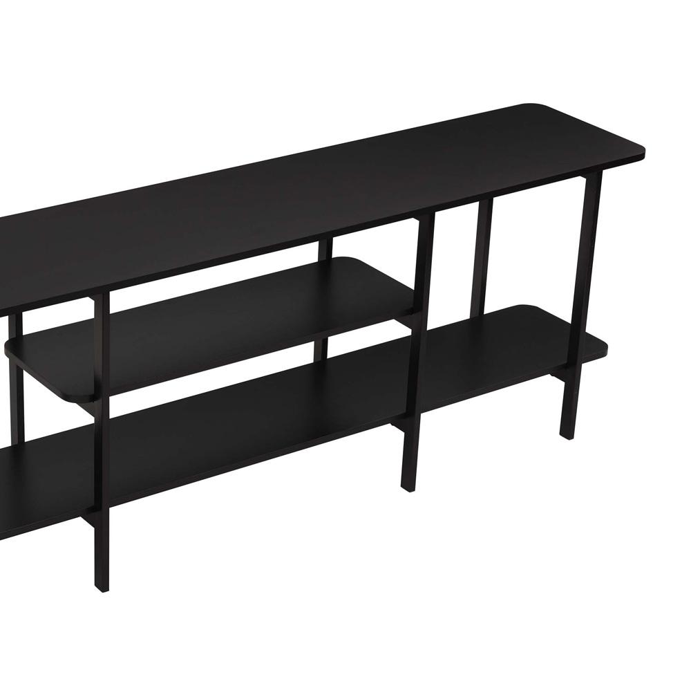Manhattan Comfort - Celine Side Table / Console with 3 Fixed Shelves in Black - 25570-BK veiw 7