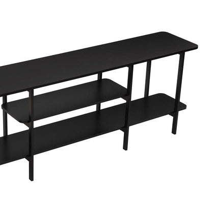 Manhattan Comfort - Celine Side Table / Console with 3 Fixed Shelves in Black - 25570-BK veiw 7