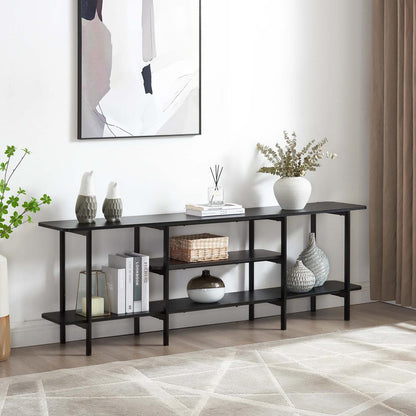 Manhattan Comfort - Celine Side Table / Console with 3 Fixed Shelves in Black - 25570-BK veiw 8