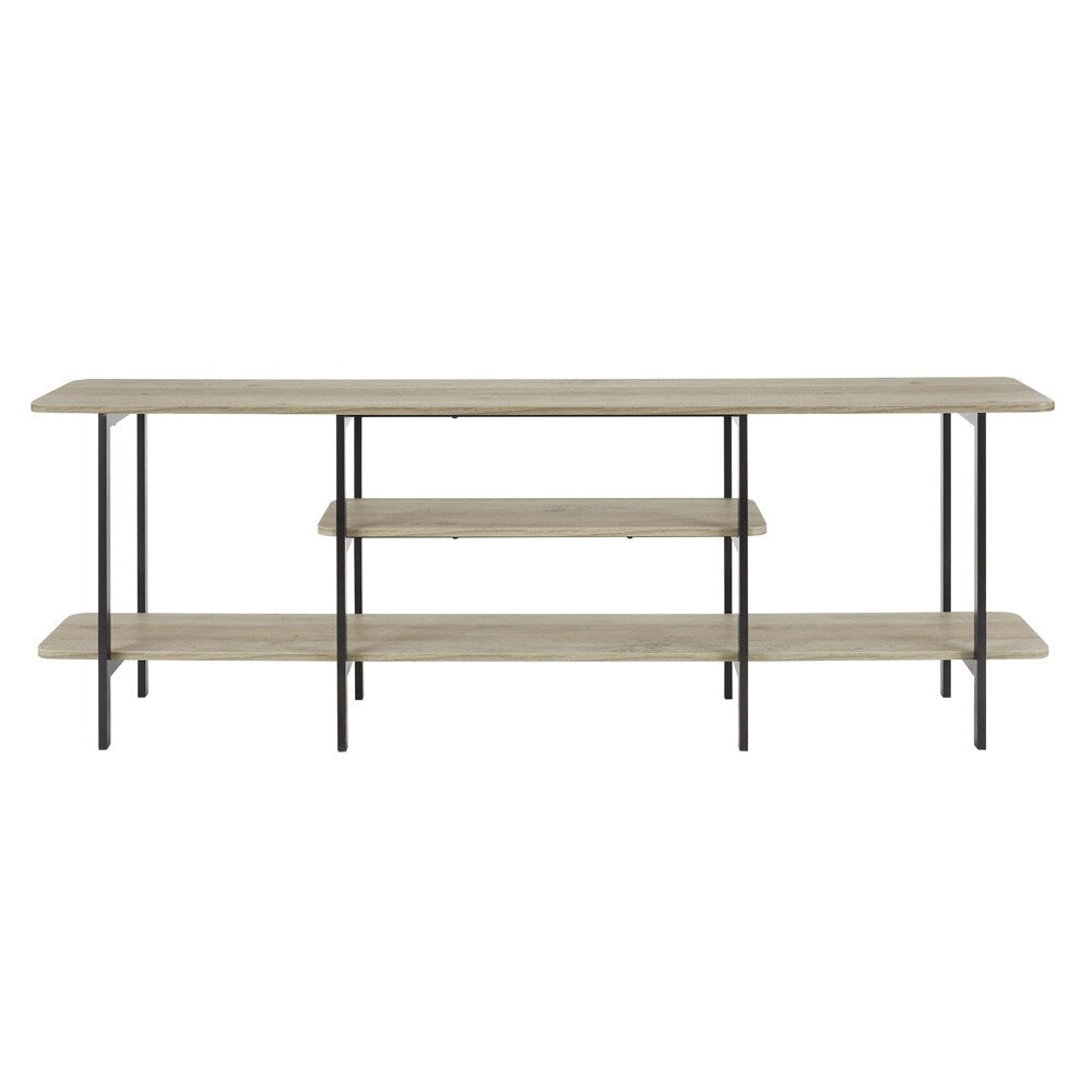 Manhattan Comfort - Celine Side Table / Console with 3 Fixed Shelves in Rustic Grey - 25570-GY veiw 1