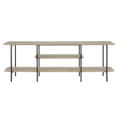 Manhattan Comfort - Celine Side Table / Console with 3 Fixed Shelves in Rustic Grey - 25570-GY veiw 1