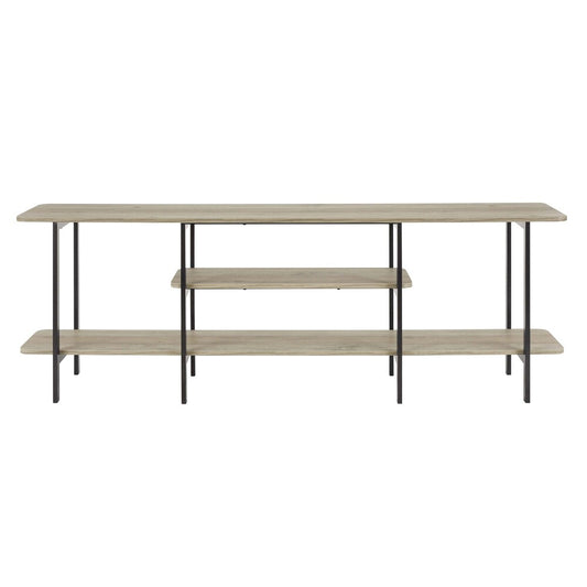 Manhattan Comfort - Celine Side Table / Console with 3 Fixed Shelves in Rustic Grey - 25570-GY veiw 1