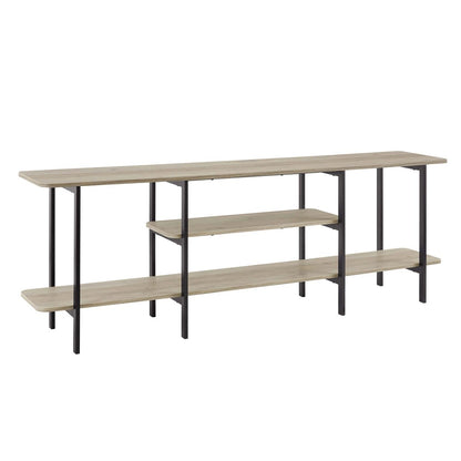 Manhattan Comfort - Celine Side Table / Console with 3 Fixed Shelves in Rustic Grey - 25570-GY veiw 2