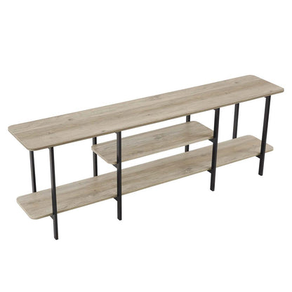 Manhattan Comfort - Celine Side Table / Console with 3 Fixed Shelves in Rustic Grey - 25570-GY veiw 3