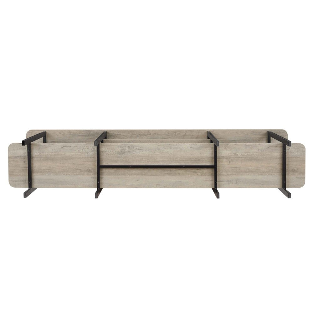 Manhattan Comfort - Celine Side Table / Console with 3 Fixed Shelves in Rustic Grey - 25570-GY veiw 4