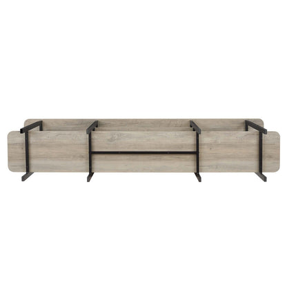 Manhattan Comfort - Celine Side Table / Console with 3 Fixed Shelves in Rustic Grey - 25570-GY veiw 4