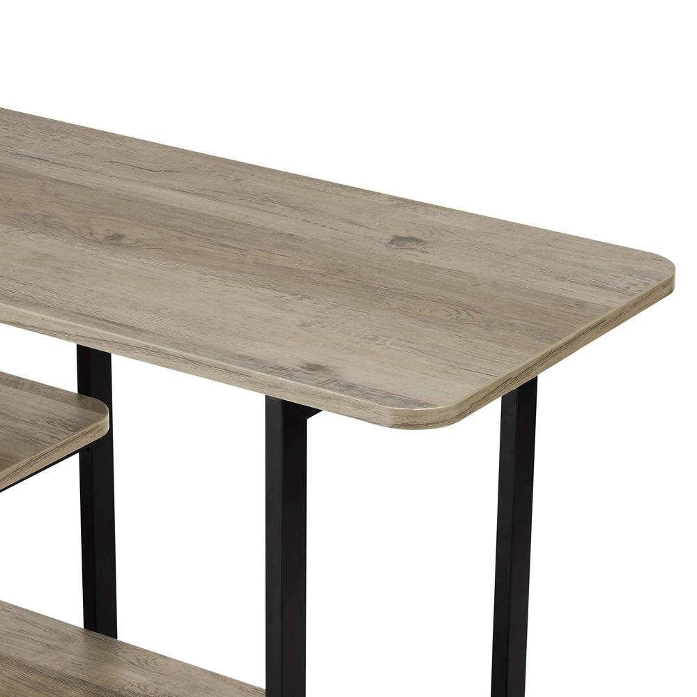 Manhattan Comfort - Celine Side Table / Console with 3 Fixed Shelves in Rustic Grey - 25570-GY veiw 5