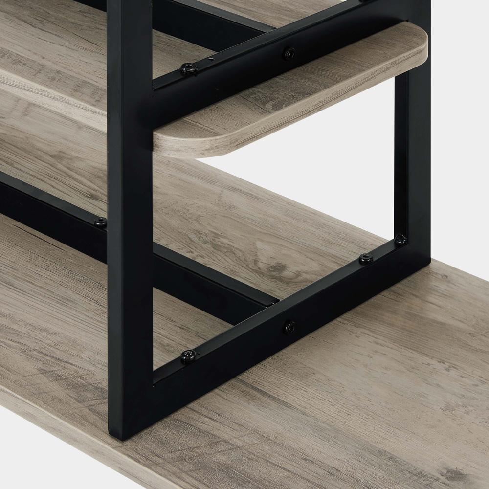 Manhattan Comfort - Celine Side Table / Console with 3 Fixed Shelves in Rustic Grey - 25570-GY veiw 6