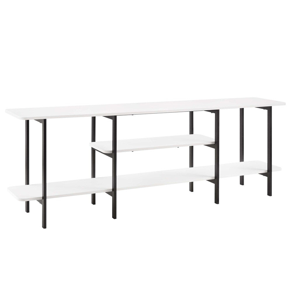 Manhattan Comfort - Celine Side Table / Console with 3 Fixed Shelves in White - 25570-WH veiw 2