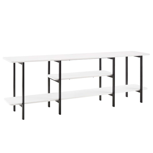 Manhattan Comfort - Celine Side Table / Console with 3 Fixed Shelves in White - 25570-WH veiw 2