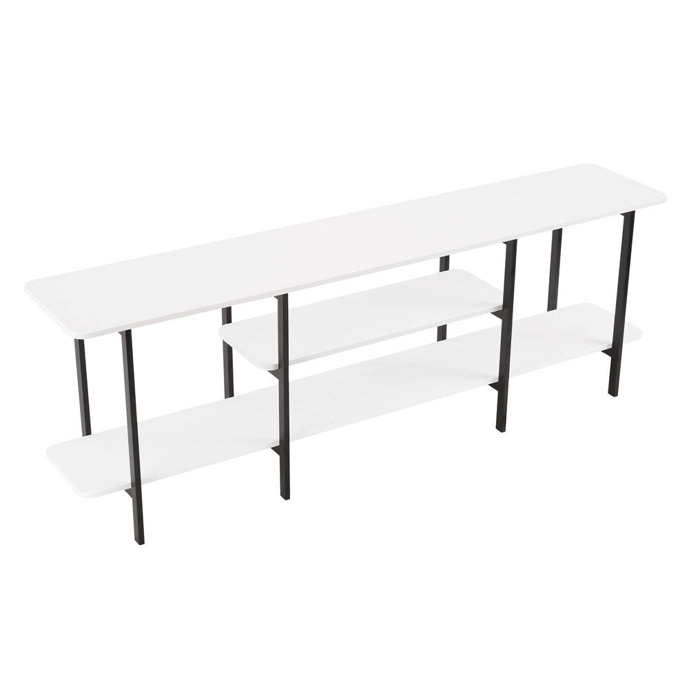 Manhattan Comfort - Celine Side Table / Console with 3 Fixed Shelves in White - 25570-WH veiw 3