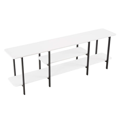 Manhattan Comfort - Celine Side Table / Console with 3 Fixed Shelves in White - 25570-WH veiw 3