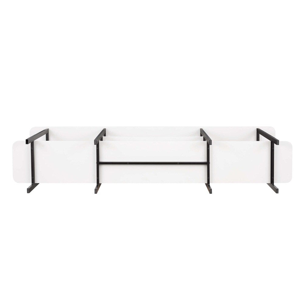 Manhattan Comfort - Celine Side Table / Console with 3 Fixed Shelves in White - 25570-WH veiw 4