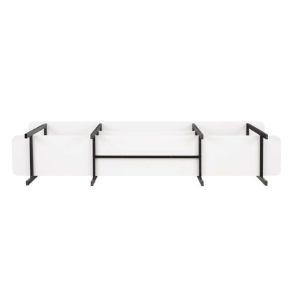 Manhattan Comfort - Celine Side Table / Console with 3 Fixed Shelves in White - 25570-WH veiw 4