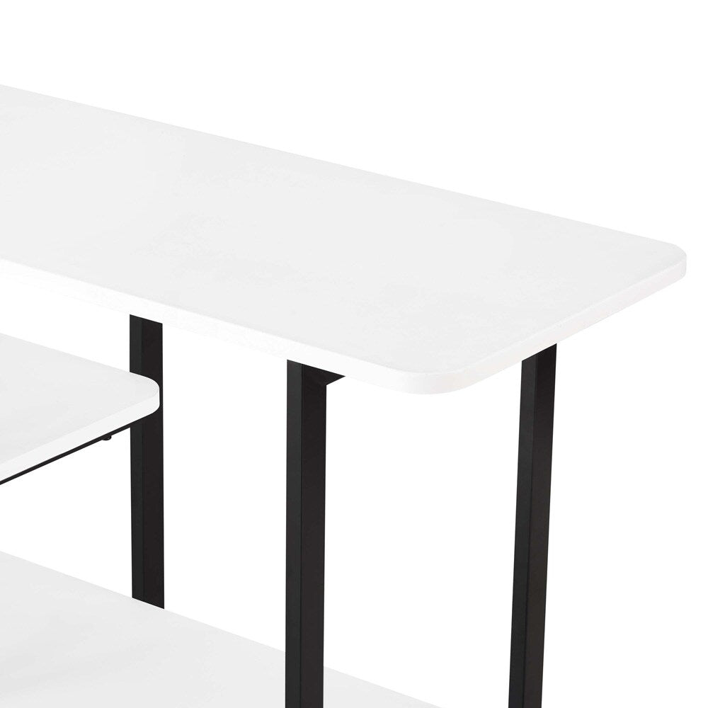 Manhattan Comfort - Celine Side Table / Console with 3 Fixed Shelves in White - 25570-WH veiw 5