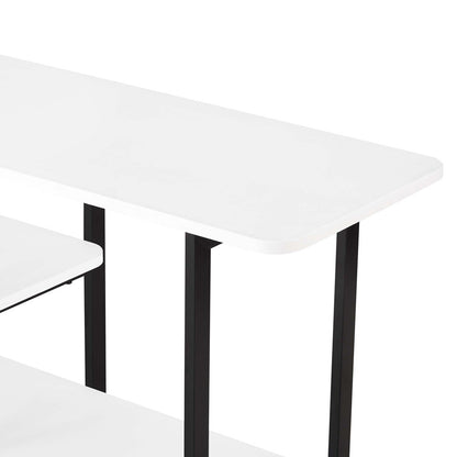 Manhattan Comfort - Celine Side Table / Console with 3 Fixed Shelves in White - 25570-WH veiw 5
