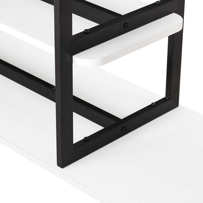 Manhattan Comfort - Celine Side Table / Console with 3 Fixed Shelves in White - 25570-WH veiw 6