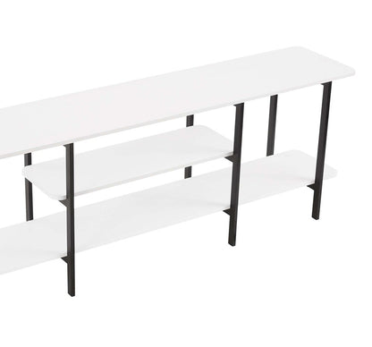 Manhattan Comfort - Celine Side Table / Console with 3 Fixed Shelves in White - 25570-WH veiw 7