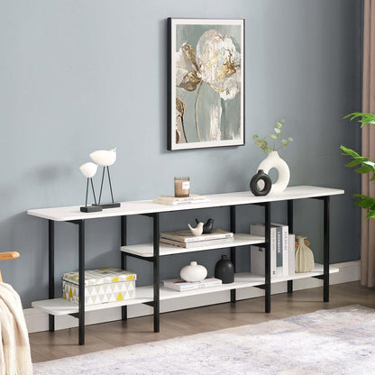 Manhattan Comfort - Celine Side Table / Console with 3 Fixed Shelves in White - 25570-WH veiw 8