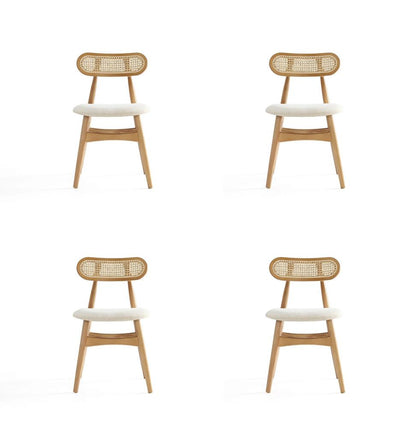 Manhattan Comfort - Colbert Woven Polycotton Dining Chair with American Ash Wood Legs in Nature and Oatmeal - Set of 4 - 2-DCCA02-OM veiw 1
