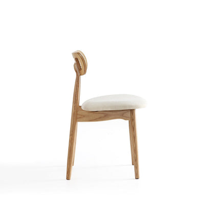 Manhattan Comfort - Colbert Woven Polycotton Dining Chair with American Ash Wood Legs in Nature and Oatmeal - Set of 4 - 2-DCCA02-OM veiw 4
