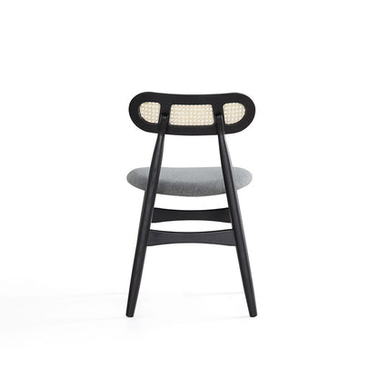 Manhattan Comfort - Colbert Woven Polycotton Dining Chair with American Ash Wood Legs in Black and Grey - Set of 2 - DCCA02-GY veiw 5