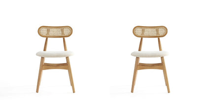 Manhattan Comfort - Colbert Woven Polycotton Dining Chair with American Ash Wood Legs in Nature and Oatmeal - Set of 2 - DCCA02-OM veiw 1