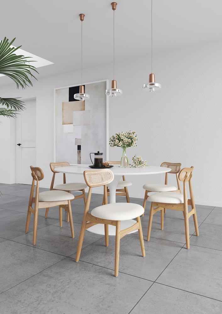 Manhattan Comfort - Colbert Woven Polycotton Dining Chair with American Ash Wood Legs in Nature and Oatmeal - Set of 2 - DCCA02-OM veiw 10