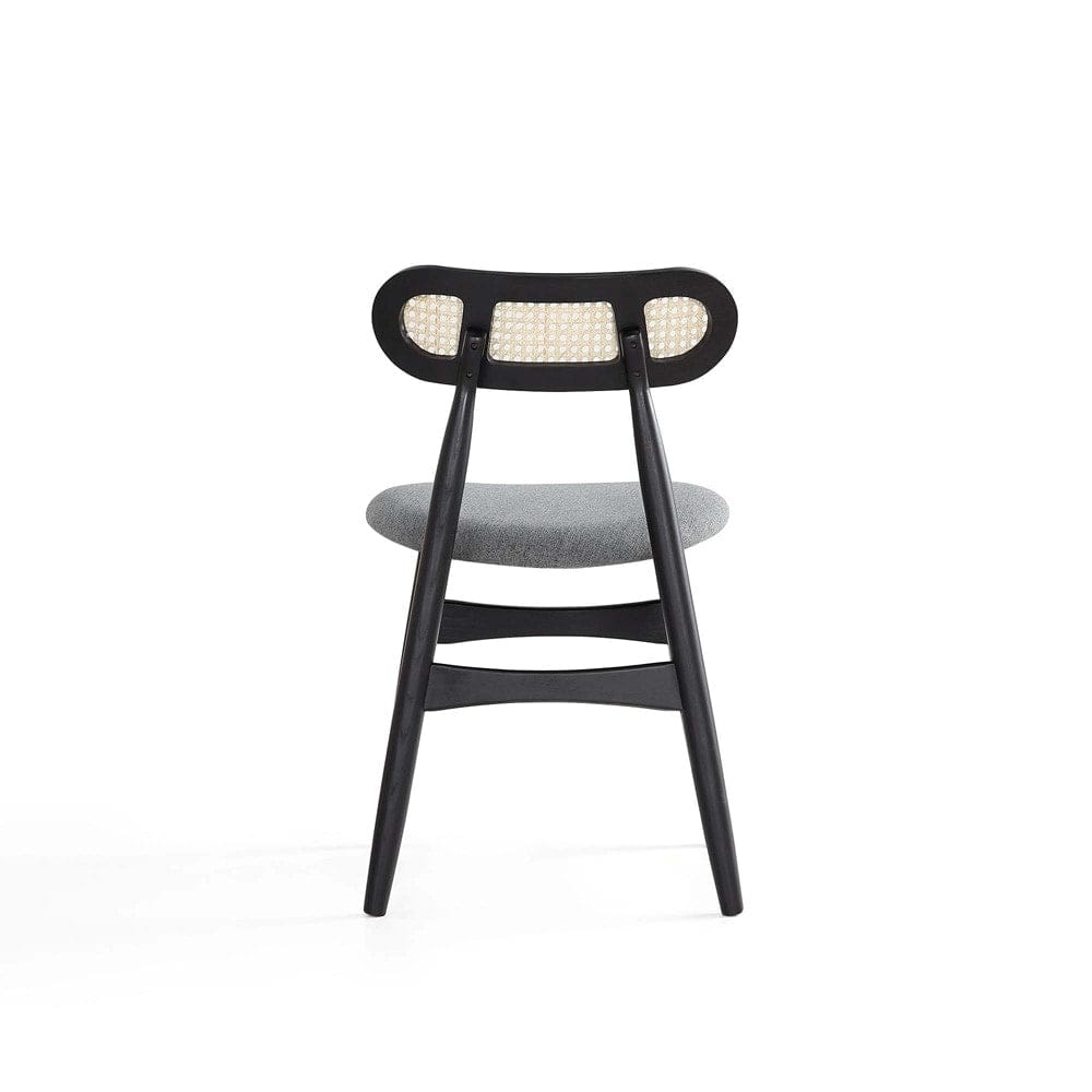 Manhattan Comfort - 7-Piece Colbert and Rockaway Woven Polycotton Dining with Dining Chair - American Ash WoodDining Table - American Solid Ash Wood Legs in Black and GreyBlack - 6-DT02DCCA02-GY veiw 9